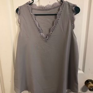 Grey lacey tank